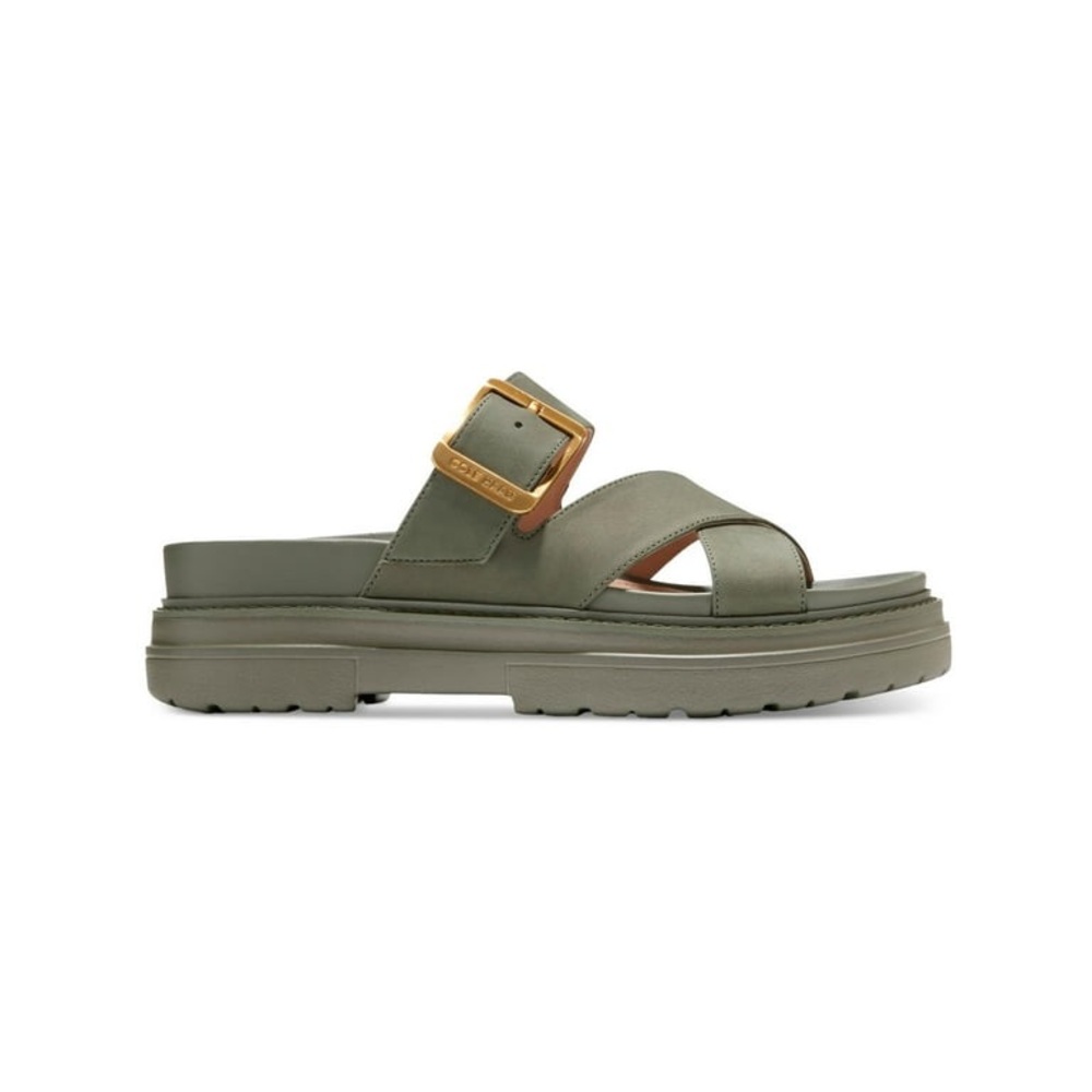 Cole Haan Fraya Sandal Buckled Platform Slide 7 Green